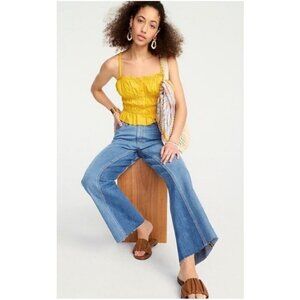 J. Crew New Slim Wide-Leg Jean in Medium Indigo Patchwork Wash